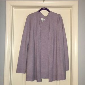 Lavender Open Front Cardigan